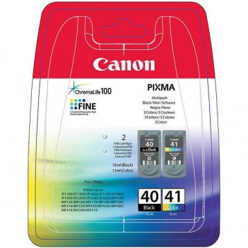 Rašalinių kasečių komplektas Canon PG-40 / CL-41 | juoda + trispalvė