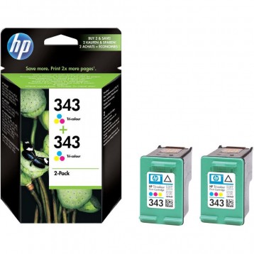 HP 343 2-pack Tri-color Original Ink Cartridges (C8766EE)